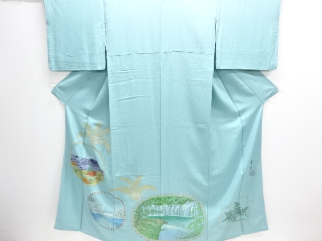 作家物　風景模様一つ紋色留袖(比翼衿付き)